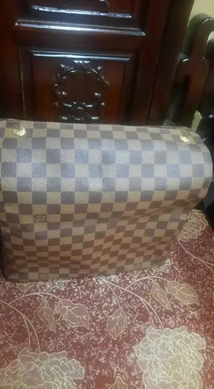 LOUIS VUITTON LV N45255 咖啡色 棋盤格紋 上釦 書包 斜背包