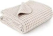 Konssy Waffle Baby Blankets, Nursery Blankets for Boys Girls, Swaddle Blankets Neutral Soft Lightweight Toddler and Kids Throw Blankets(Oat)