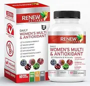 RENEW ACTIVES Women's Multi-Vitamin & Antioxidant 2 Capsules per Serving - Daily Health Supplement - 20 Vitamins & Minerals for Energy & Mental Alertness - 60 Capsules
