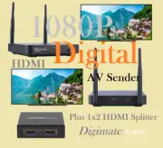 New Digimate X-800 HD1080p Wireless HDMI AV Sender Plus V1.4 1x2 HDMI Splitter