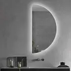 500x1000mm Motion Sensor Half Moon Shape Frameless Backlit Led Mirror Bathroom