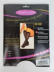 2 Gabrialla Hosiery Collection Knee Highs - Size S - Nude and Black - Style 180