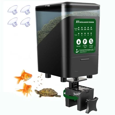 Large Automatic Fish Feeder, 14 Fl.Oz Patented Revolutionary Design Aquarium ...