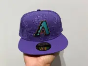 Arizona Diamondbacks MLB Purple Paisley Fitted Hat - New