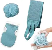 Shower Gloves - Women Back Scrubber Set with Bath Ball | Cleanse Deeply Bath Scrubbing Set for Women, Men, Boys, Girls Wynott