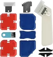 12Pcs Caulking Tool Kit Silicone Profiling Kit Caulk Removal Scraper Tool Professional Sealant Caulking Smoothing Tool with Cleaning Brush and Guides for Kitchen Bathroom