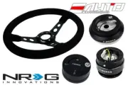 NRG 350 3" DP Steering Wheel Suede BK/130 Hub/2.0 Release Carbon Fiber/Lock Matt (for: Honda)