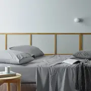 Bianca Natural Sleep Recycled Cotton and Bamboo Sheet Set Silver (Single, King Single, Double, Queen, King, Super King, Split King)