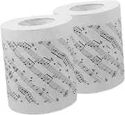2 Rolls Musical Note Toilet Paper Soft Bathroom Tissue with Creative Music Prints for Music Lovers and Unique Ideas for Fun Restroom Decor
