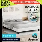 ALFORDSON Bed Frame Queen Double King Single Wooden Base Platform White Boucle