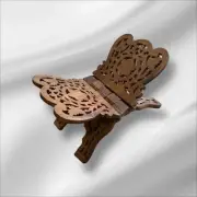 Vintage Hand Carved Wood Folding Book Rack Cookbook Bible Holder Numbered