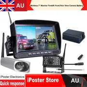 7" Wireless DVR Monitor Forklift Front View Camera Rear View Cam 9600MA Battery