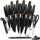 Knife Set, Kitchen Knife Blcok Set with Acrylic Transparent Knife Block