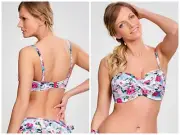 NWT Panache Sz 8 8DD Floral Alanis Twist Bandeau Bralette Underwire Bikini Top