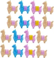 Kisangel 16Pcs Cute Cartoon Alpaca Rubber Erasers for Student Present Fun Classroom Decoration Safe TPR Material for Back to School and Rewards