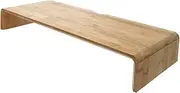 Durable Desktop Monitor Riser Stand Bamboo Computer Screen Elevation Organizer for Ergonomic Viewing Space Saving Design for Office and Home Use