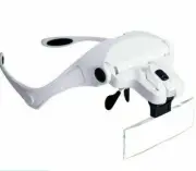 Dental Magnifier Glass Headband With 5 Lens Binocular LED Light Reading Loupes