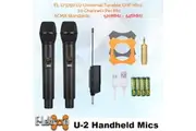 E-Lektron U2 Dynamic UHF 20 Channels Tunable Universal 2 Handheld Wireless Microphone System With Rechargeable Mini Plug Receiver