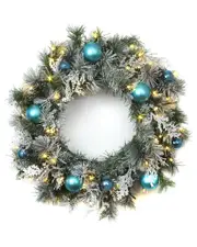National Tree Company 24in Tinkham Pine Wreath With Led Lights