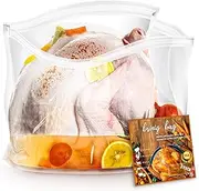 Brining Bags for Turkey, 3 Pack, 26"×22", Extra Large Turkey brine bag Holds up 35lb, Thickened Brining Bag with 2 Cotton Strings, Double Zip-lock Seal Brine Bags for Turkey, Chicken, Beef, Pork, Ham