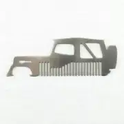 49-82 Jeep CJ Brushed Stainless Steel Metal Trim Beard Hair Mustache Comb