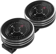 2pcs Hiking Survival Compass Mini Pocket Compass for Camping Boating Wristband Compasses Portable Detachable Compass