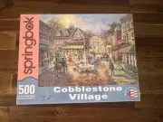 SPRINGBOK 500 pieces puzzle Cobblestone Village 18"x23.5" jigsaw Made in USA NWT