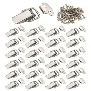 24 Pack Stainless Steel Spring Loaded Toggle Lock Clasp Buckle Latch for Cabinet