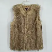 Topshop Womens Faux Fur Vest Size 6 Boho Mob Wife Old Money Quiet Luxury