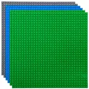 6 Piece Classic Baseplates, For Building Bricks, Nature Colors, 10x10 Inches