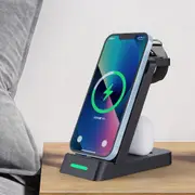 Vertical Wireless Charging 3 in 1 Wireless Charger For iPhone Headset Watch