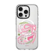 iPhone 16 Pro Clear Case MagSafe Compatible Bows and Bunnies