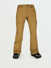 2021 NWT WOMENS VOLCOM BRIDGER INSULATED PANTS $165 S Burnt Khaki standard fit