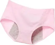 SAFIGLE Leak Period Underwear for Women Cotton Seamless Menstrual Briefs in Pink Comfortable Absorbent Physiological Pants for Menstrual Cycle Light Incontinence