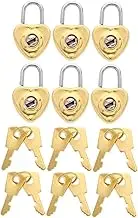 MAGICLULU 6Sets Mini Heart Shaped Padlocks Cute Decorative Locks for Diaries Luggage and Bags Compact and Portable Keyed Alike Design for Everyday Use