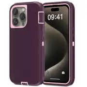 Rugged Case Shockproof Heavy Duty Cover - For Apple iPhone 15 (Pink)