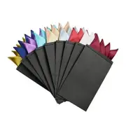 9 Pcs Men's PreFolded Pocket Squares On Card Masculine Polyester Random Color