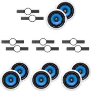 4 (PAIR) MS3800 8" IN CEILING SPEAKER + INSTALL KIT (PRE-CONSTRUCTION BRACK...