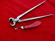 Farriers Tools_13.5" Horse Hoof Nipper, Hand Crafted + Off Set Hoof Knife
