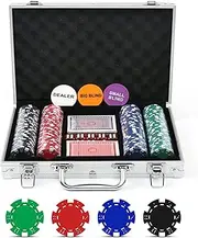 NOLIE Casino Poker Chip Set 200 PCS with Reinforced Aluminum Case for Gambling(11.5 Gram)