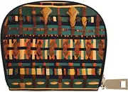 [EdWal] African Classic Weave Print Card Holder Unisex Credit Card Case for Men and Women Leather Card Holder, Slim Business Card, White, One Size
