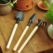 3Pcs Mini Garden Tool Set Rake Shovel Spade Outdoor Growing Gardening Tool