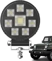 Round Offroad Lighting | Led Work Light Bar for Trucks,Waterproof Bright Amber Rotatable Multi-Functional Lighting for Car Truck ATV Trailer Automotive