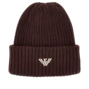[EMPORIO ARMANI] EMPORIO ARMANI ASV 'New York' knitted beanie hat Man L-XL L-XL Brown