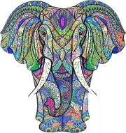 Mystic Animals Wooden Puzzle| Wooden Jigsaw Puzzle with Gift Box|Majestic Elepha