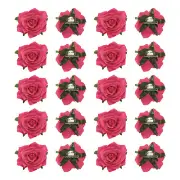 20Pcs Rose Flower Hair Clips 4 Inch Flower Hair Pins Flower Brooch Rose Red