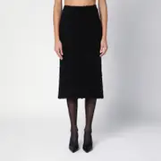 [Balenciaga] Black tweed midi skirt M Black
