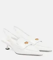[Miu Miu] Miu Miu Leather slingback penny loafers AU 7 white