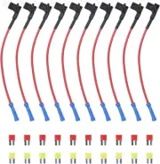 10 Pack 12V Car Add-A-Circuit Fuse Tap Adapter ATO ATC Blade Fuse Holder with 10