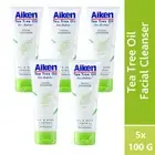 5 x AIKEN Tea Tree Oil Spot Away Face Cleanser Deeply Cleanse Refine Pore 100g